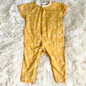 Offspring Yellow Sunshine Button Up Short Sleeve Romper 9 months